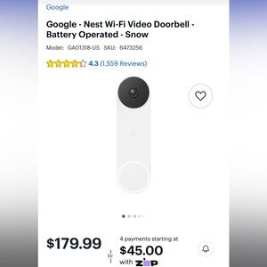 Google nest wireless doorbell